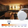 A living room with warm lighting and a close-up of a white LED module. Náhľad obrázku produktu