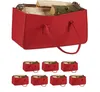 relaxdays 8 x Kaminholztasche aus Filz rot Produktbild-Vorschau 1