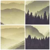 Poster - Poster ohne Rahmen - Berge Wald Natur - 40x40 cm - Produktbild-Vorschau 8