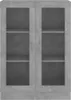 A front view of a gray cabinet with glass doors. Náhľad obrázku produktu