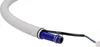 A close-up view of a white corrugated hose with a blue inner tube and a black cable attached. Produktbild-Vorschau