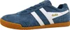 A single blue Gola sneaker with white stripes and a brown sole is shown against a white background. Anteprima dell’immagine prodotto