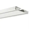 A close-up, angled view of a white aluminum curtain rail with a double track. Anteprima dell’immagine prodotto