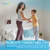 A mother and son are jumping on a bed. Produktbild-Vorschau