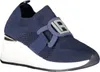Blaue Damensportschuhe mit 6 cm Plateau & Kontrastdetails Produktbild-Vorschau 2