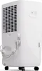 The back view of a white dehumidifier with wheels. Náhľad obrázku produktu