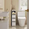 SoBuy Badunterschrank BZR54-K-W neben WC in weißem Design mit geschlossenen Schubladen Anteprima dell’immagine prodotto
