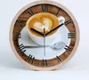 Holzuhr 30fi cm wanduhr - schwarze Spitzen - Kaffee Produktbild-Vorschau 1