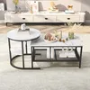 INONEFT 2er-Set Couchtische, Beistelltische, Marmoroptik, Produktbild-Vorschau 2