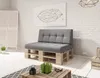 A modern living room with a pallet sofa and a coffee table. Produktbild-Vorschau