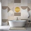 Vlies Fototapete - Beige and Gold Geometric Pattern 250x175 Produktbild-Vorschau 2