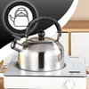 A stainless steel kettle sits on a modern induction cooktop, with a graphic icon of a kettle in the background. Voir les images du produit