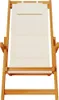 vidaXL Strandstuhl mit Armlehnen Klappbar Creme Akazienholz Produktbild-Vorschau 5