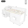 A diagram of a white bunk bed with dimensions labeled. Anteprima dell’immagine prodotto