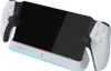 A white charging dock for a gaming device with two white controllers attached to the sides of a black screen. Anteprima dell’immagine prodotto