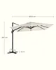 SONGMICS Slunečník Konzolový slunečník 290 x 290 cm UPF 50+ Náhled obrázku produktu 6
