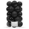 A clear, well-lit product shot of a container filled with black Christmas ornaments. Náhľad obrázku produktu