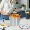 Seau en acier inoxydable - 12 L avec couvercle - Convient Voir les images du produit 8