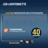 A graphic illustrating the features of an LED icicle light string. Náhled obrázku produktu
