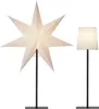 A white star-shaped lamp and a white cylindrical lamp are displayed on a white background. Podgląd zdjęcia produktu