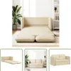 The Living Store Bodensofa mit Schlaffunktion Creme Produktbild-Vorschau 1