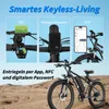 Collage of e-bike features and a full shot of the e-bike in a desert landscape. Produktbild-Vorschau