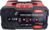 A red and black battery charger with a digital display and various buttons and labels. Produktbild-Vorschau