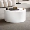 Runder Couchtisch Monobloc in Weiß Hochglanz mit glatter, zylindrischer Form in Gesamtansicht. Produktbild-Vorschau