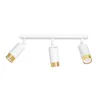 A white and gold three-light ceiling lamp on a white background. Podgląd zdjęcia produktu