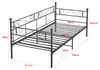 Letto in metallo "Kerava" con rete a doghe 90x200 cm, nero Anteprima dell’immagine prodotto 3