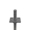 A close-up shot of a metal post support with a threaded rod and a square base plate. Produktbild-Vorschau
