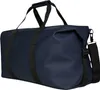 A dark blue duffel bag with black straps against a white background. Produktbild-Vorschau