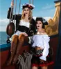 Cappello da pirata con pizzo per donna nero-bianco-rosso - Anteprima dell’immagine prodotto 3