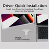 An image showing a USB drive labeled 'Driver' and text instructing how to install drivers. Produktbild-Vorschau