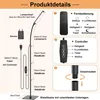 An infographic detailing the features and assembly of an LED floor lamp. Produktbild-Vorschau
