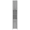 A tall, narrow bathroom cabinet with a wood grain finish. Produktbild-Vorschau