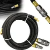 A coiled black pneumatic hose with silver and gold connectors. Produktbild-Vorschau
