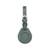 A dark green leather luggage tag with a silver buckle and strap, shown against a white background. Anteprima dell’immagine prodotto