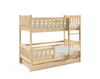 A wooden bunk bed with a pull-out drawer underneath, shown against a white background. Produktbild-Vorschau