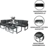 Garten Aluminium Möbelset Anthrazitgrau 7-Sitzer Outdoor Produktbild-Vorschau 2