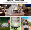 Collage of images showing a fire pit cover in different settings and sizes. Produktbild-Vorschau