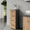 A modern bathroom with a tall cabinet and a sink. Voir les images du produit