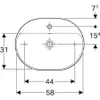 Geberit VariForm lavabo à poser elliptique, 600x450mm, avec Anteprima dell’immagine prodotto 5