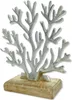 Metall Skulptur mit Holz-Fuß silber-braun Koralle 23 x 25cm Produktbild-Vorschau 1