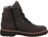 A side view of a gray leather boot with fur lining. Anteprima dell’immagine prodotto