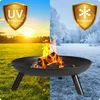 A fire pit is shown in two different environments, representing UV and cold protection. Náhľad obrázku produktu