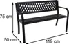 ProGarden Gartenbank Stahl 119x50x75 cm Schwarz Produktbild-Vorschau 4