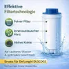 A water filter cartridge is shown with text describing its features and benefits. Produktbild-Vorschau