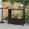 vidaXL Barový vozík se zásuvkou černý 100x45x97 cm Poly Náhled obrázku produktu 2