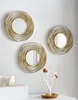 3x Spiegel "Gold" aus Metall, rund, Ø 24 cm, Wandspiegel, Produktbild-Vorschau 1
